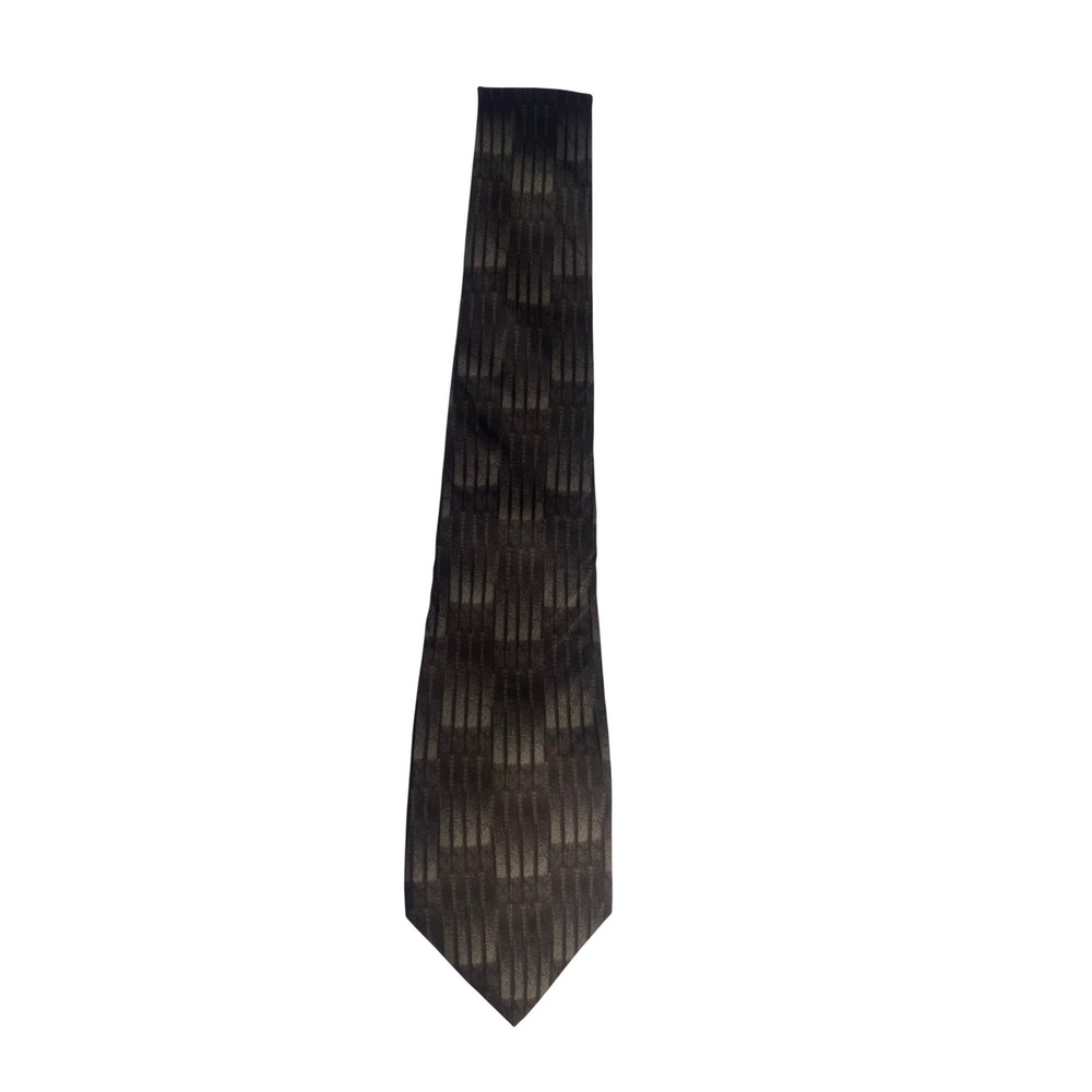 Basics Croft & Barrow Silk Necktie Taupe Brown New Geometric Made in USA